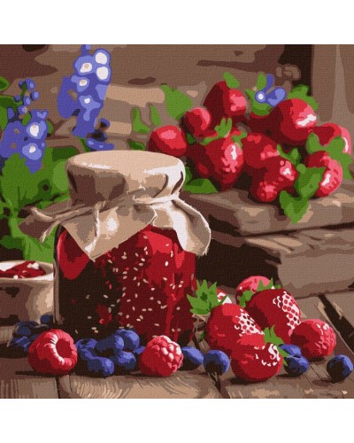Картина за номерами «Малинове варення» 40х40 см, ТМ Ідейка