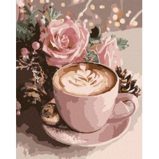 Картина за номерами «Новорічне капучино» 40х50 см з фарбами металік extra, ТМ Ідейка