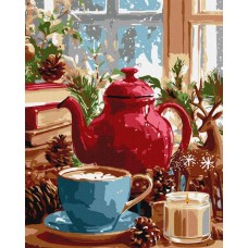 Картина за номерами «Зимова атмосфера вдома» 40х50 см, ТМ Ідейка