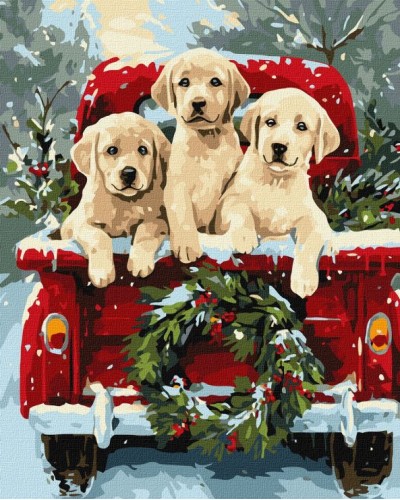 Картина за номерами «Собача подорож» 40х50 см, ТМ Ідейка