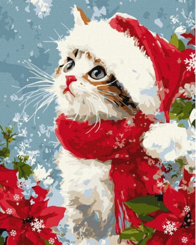 Картина за номерами «Кіт у снігу» 40х50 см, ТМ Ідейка