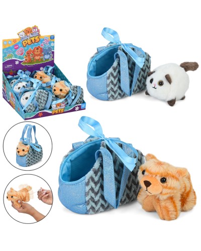 Тваринка 14 см заводна зі звуком, рухомими деталями та сумочкою 15 см, в асортименті, у дисплеї 27х29х14 см