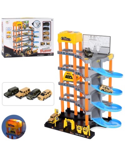 Гараж 46,5х36,5х21,5 см 5-поверховий з ліфтом, світлом та 4 машинками, на батарейках, у коробці 48х36х9,5 см