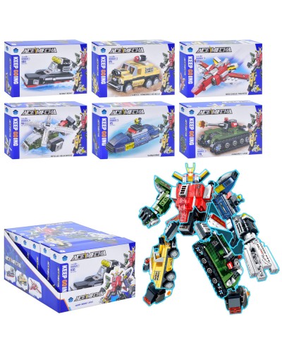 Конструктор «Військова техніка» 6 в 1 від 91 деталі, в асортименті, 6 шт у дисплеї 28х2314 см