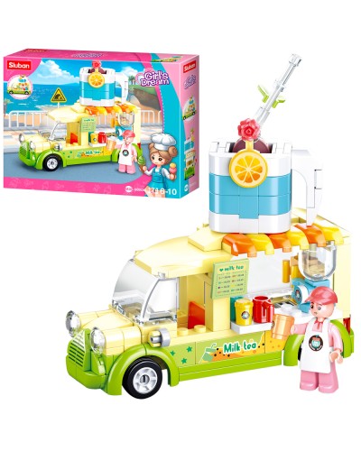 Конструктор «Автобус. Кафе на колесах» на 174 деталі з фігуркою, у коробці 24х19х4,5 см, SLUBAN