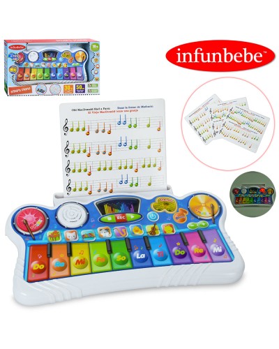 Піаніно 33 см музичне зі світлом, звуками тварин та музичних інструментів, записом, на батарейці, у коробці 38,5х22х5 см.