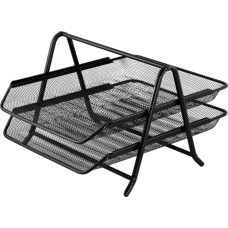 Лоток «Сітка» горизонтальний металевий на 2 відділення чорний