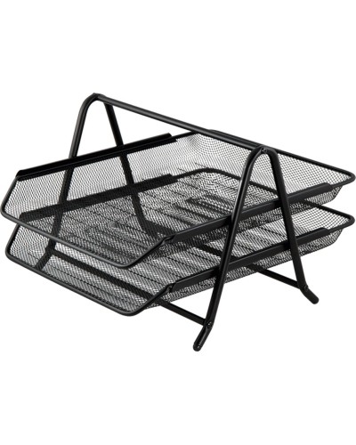 Лоток «Сітка» горизонтальний металевий на 2 відділення чорний