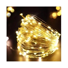 Гірлянда «Роса» 10 м на 100 LED-лампочок з 8 режимами та USB, тепле біле світло