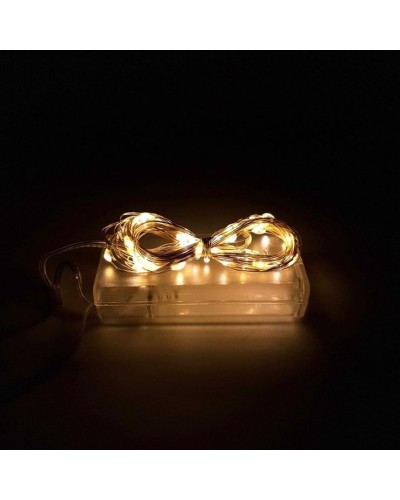 Гірлянда «Роса» 3 м на 30 LED-лампочок з USB та батарейками, тепле біле світло