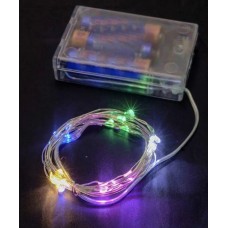 Гірлянда «Роса» 5 м на 50 LED-лампочок з USB та батарейками, кольорова