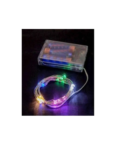 Гірлянда «Роса» 10 м на 100 LED-лампочок з USB та батарейками, кольорова