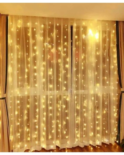 Гірлянда «Штора» 1,8х1,2 м на 120 LED-лампочок від мережі, біле тепле світло