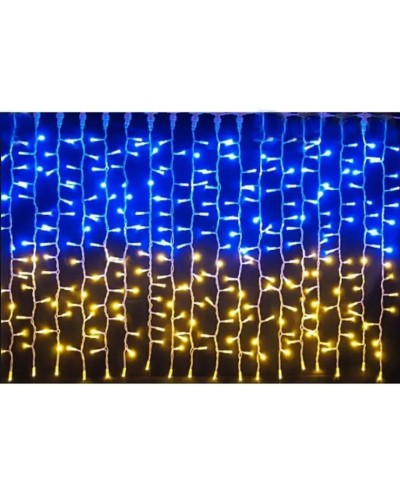 Гірлянда «Штора» 1,8х1,2 м на 120 LED-лампочок від мережі, жовто-блакитне світло