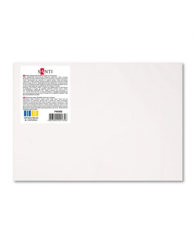 Набір акварельного паперу А3 з 20 аркушів 200 г/м2 середнє зерно, у пакеті, ТМ SANTI