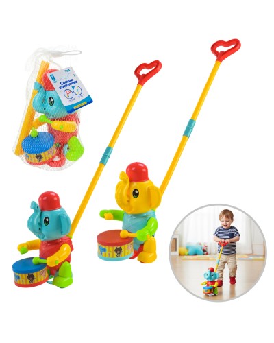 Каталочка «Слоненятко» 43,8х14х16 см зі звуком, в асортименті, у сітці