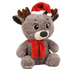 М`яка іграшка «Новорічний олень» 24 см, ПП Копиця