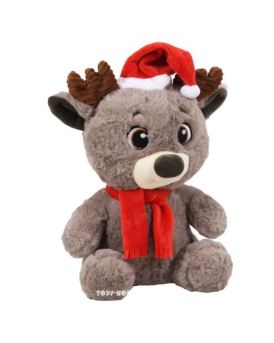 М`яка іграшка «Новорічний олень» 24 см, ПП Копиця