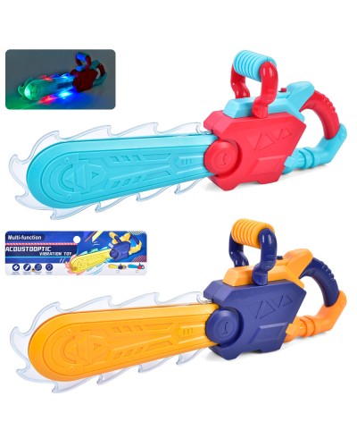 Бензопила 42,5 см зі звуком, світлом та рухомими деталями, на батарейці, в асортименті, у пакеті 22х51,5х8 см