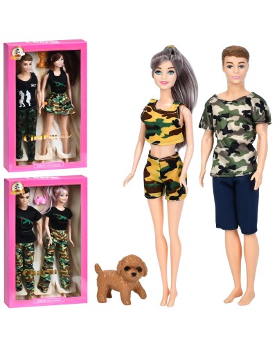 Ляльквий набір «Дружна сім`я»: 2 ляльки по 29 см та улюбленець, в асортименті, у коробці 20х33х5 см