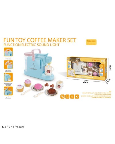 Кавоварка зі світлом, рухомими деталями та аксесуарами, на батарейці, в асортименті, у коробці 42х27х10 см