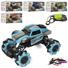 Джип 25 см 1:16 р/к на акумуляторі 2,4 G зі світлом, USB та браслетом для керування, в асортименті, у коробці 33х18х20 см