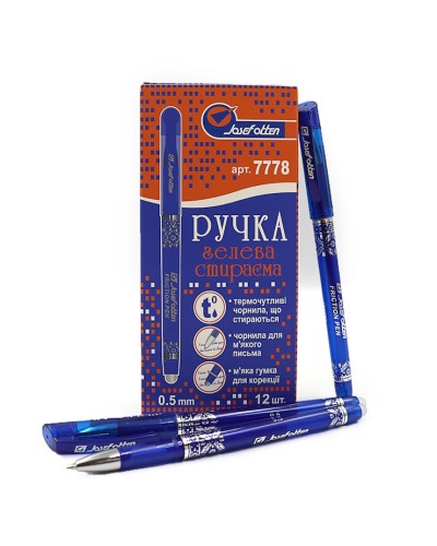 Ручка пиши-стирай гелева 7778, синя, TM J.Otten