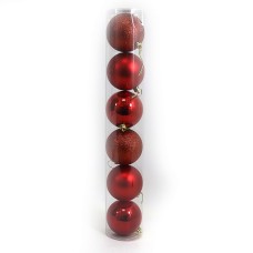 Набір ялинкових прикрас «Червоний» з 6 куль по 6 см