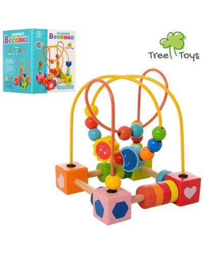 Лабіринт на дроті 16 см дерев'яний, в асортименті, у коробці 13х18х13 см