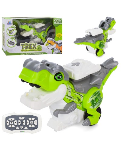 Динозавр 24 см р/к зі звуком, світлом, програмуванням та рухомими деталями, на батарейках, в асортименті, у коробці 26х18,5х11 см.