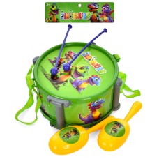 Музичні інструменти: барабан 18 см, 2 палички, маракаси 15 см, у пакеті 27,5х26х9 см