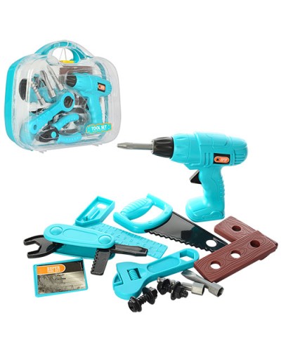Набір інструментів: механічний дриль та аксесуари, в асортименті, у валізі 27х23х9 см