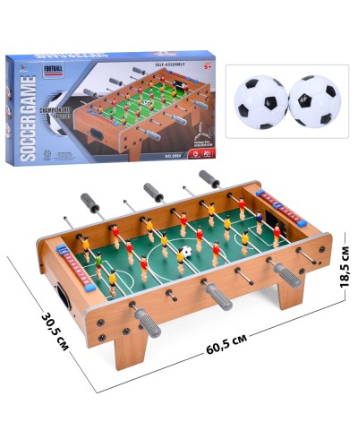 Настільна гра «Футбол» дерев'яний 2 в 1 з ігрвим полем 60,5х51х10 см, шкалою для ведення рахунку, у коробці 61х30х ,5 см.