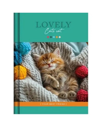 Блокнот «CUTE CAT» А6 на 176 аркушів у клітинку з ламінованою обкладинкою, в асортименті, ТМ Рюкзачок