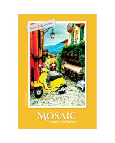 Канцелярська книга «MOSAIC» А4 на 80 аркушів у клітинку з твердою палітуркою та ламінованою обкладинкою, в асортименті, ТМ Рюкзачок