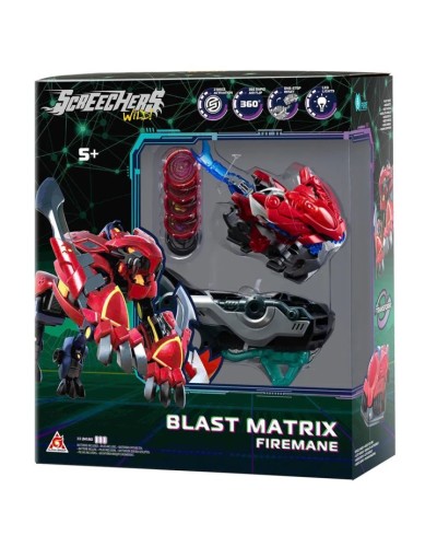 Ігровий набір Screechers Wild! «Файермен» 9х8х2см: запускалка-бластер, машина-трансформер та 5 дисків, у коробці 13х30х35 см