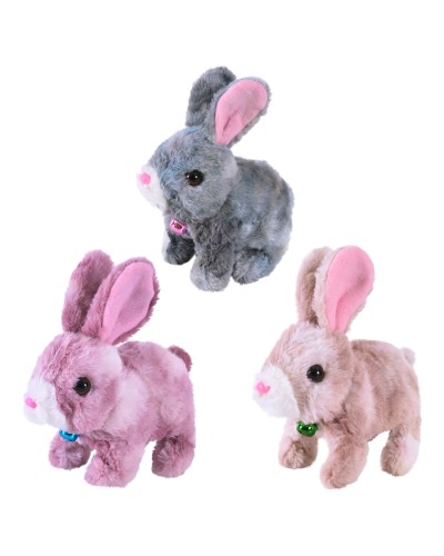 М'яка іграшка «Кролик» 14х8х17 см інтерактивна зі звуком та рухомими деталями, ходить, в асортименті