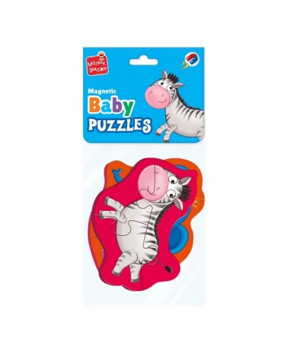 Пазли магнітні «Малюк зможе. Слоник та зебра» на 8 елементів, ТМ Vladi Toys