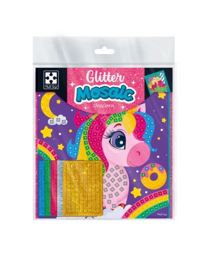Набір для творчості «Єдинорог та морозиво» на 2 поля та 5 аркушів з мозаїкою, у пакеті 21х23,5 см, ТМ Vladi Toys