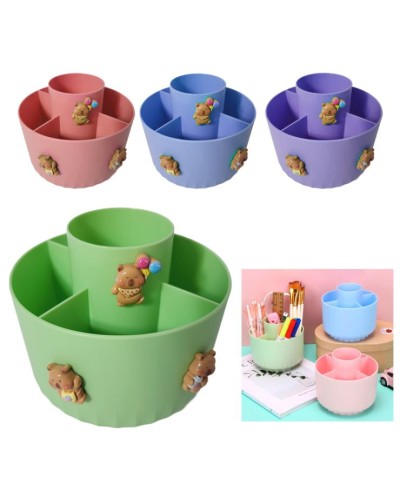 Органайзер для ручок 11х12 см на 5 відділів пластиковий, обертається, TM Leader