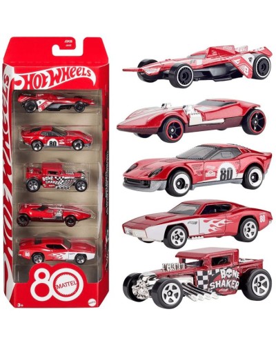 Набір з 5 базових машинок «80 років драйву Mattel», у коробці 29х11х4 см, Hot Wheels
