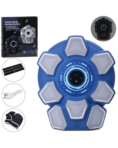 Боксерський набір зі сівілом та звуком: тренажер-мішень на 8 цілей 39х46,5х5,5 см на акумуляторі з електронним тамбло, у коробці 40х47х7 см