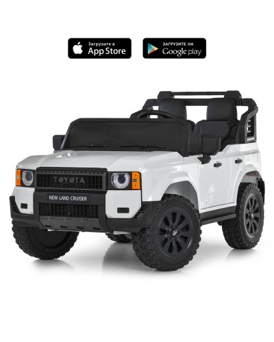 Джип 2,4G р/к на акумуляторі 12V 10AH з 2 моторами 45W, музикою, світлом, MP3, USB, TF, BLUETOOTH, EVA, білий
