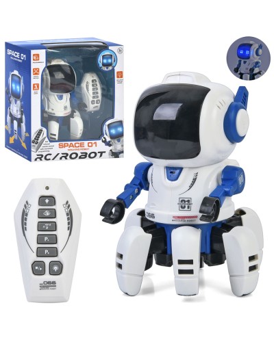 Робот 18,5 см р/к музичний зі світлом, ходить, танцює, програмується, на батарейках, у коробці 22,5х26х14,5 см