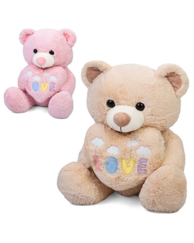 М'яка іграшка «Ведмідь з серцем» 50х32х40 см, в асортименті, у пакеті