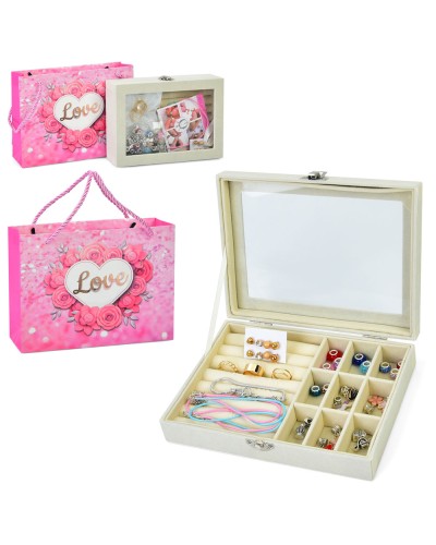 Набір для плетіння прикрас: намистини, підвіски, сережки, скринька, у коробці 20х15х4,5 см