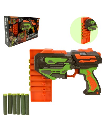 Іграшкрвий автомат та 6 поролонових снарядів, у коробці 30х19х6,6 см