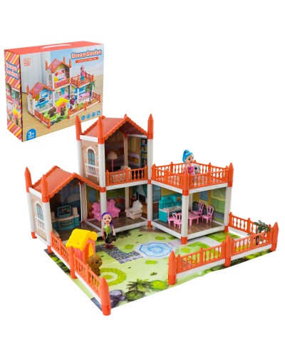 Будиночок 2-поверховий з лялькою, меблями та аксесуарами, у коробці 31х9х25 см
