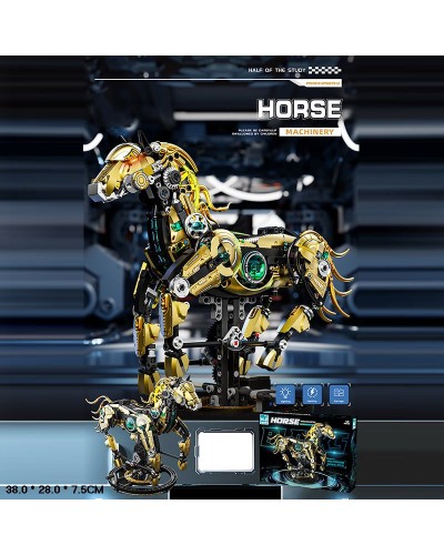 Конструктор «Кінь» на 1055 деталей з рухомими частинами, на батарейці, у коробці 38х28х7,5 см