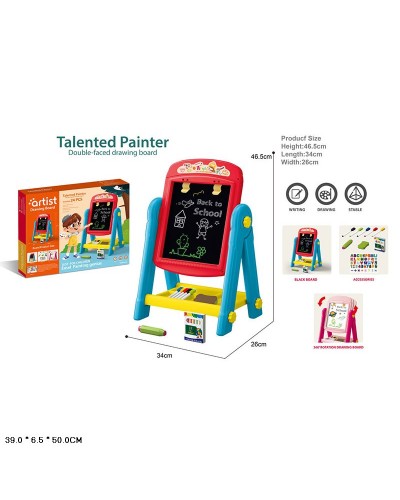 Мольберт 34х26х46,5 см двосторонній, у коробці 39х6,5х50 см